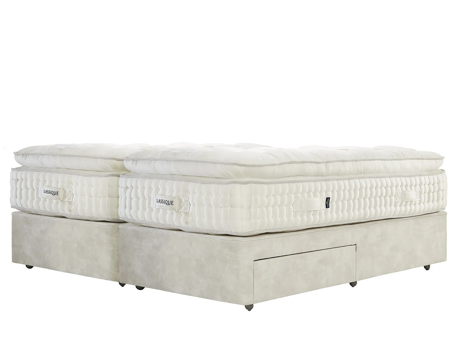 Super King Size 2 Drawer Zip & Link Divan Set