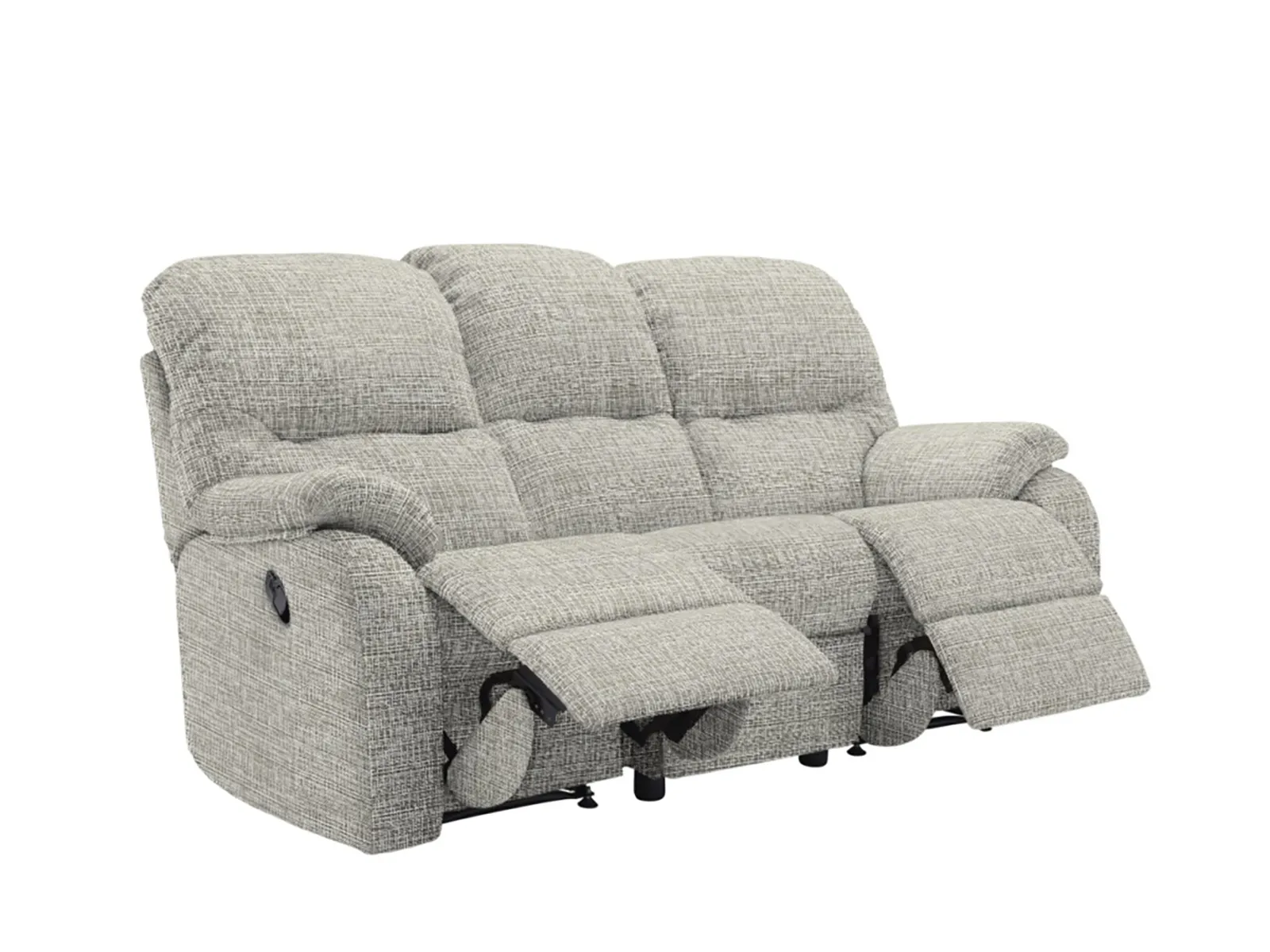 Small 3 Seater Manual Double Recliner Sofa