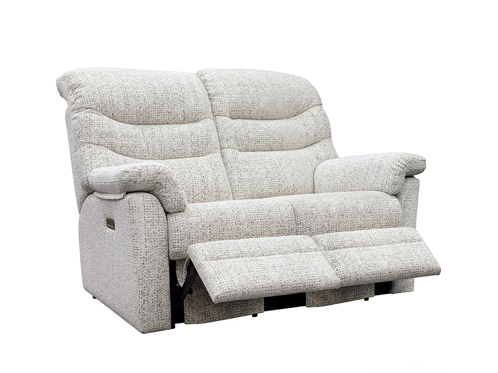 2 Seater Double Power Recliner Sofa With Headrest And Lumbar