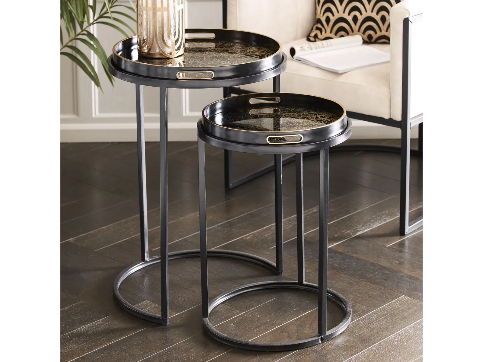 Coral Design Set Of 2 Side Tables