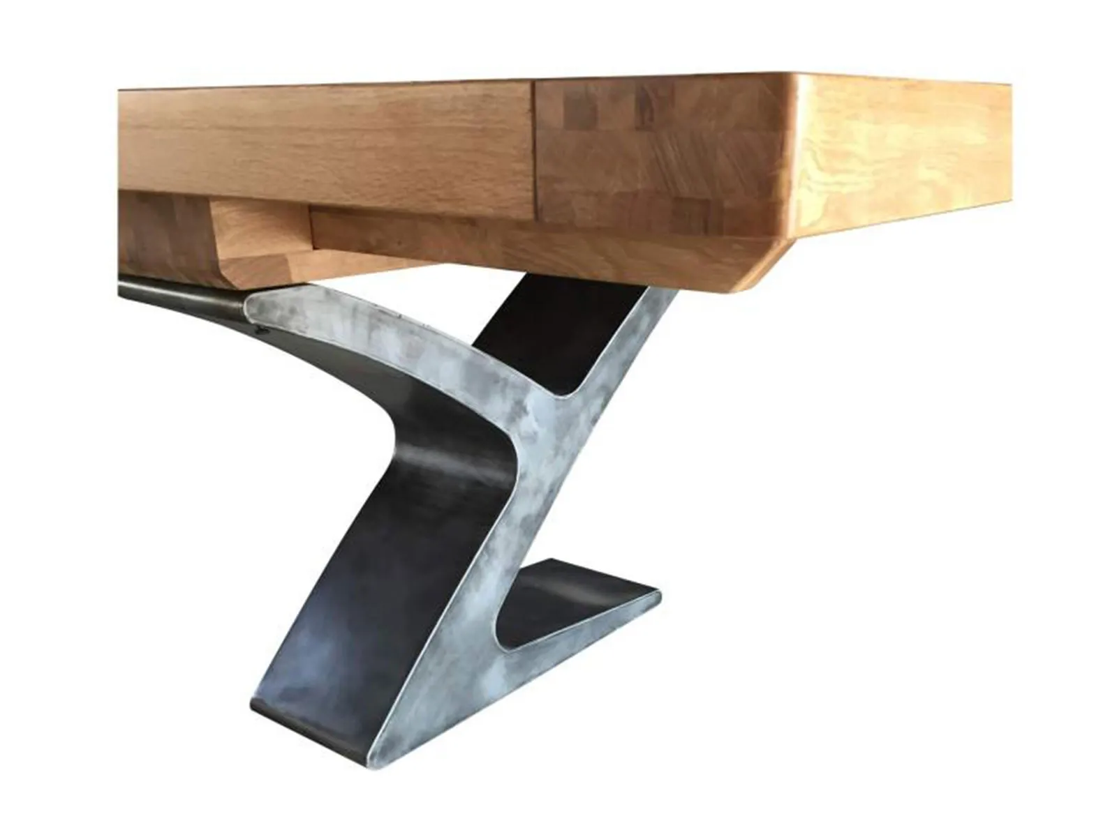 Extending Rustic Monastery Dining Table With Metal Legs