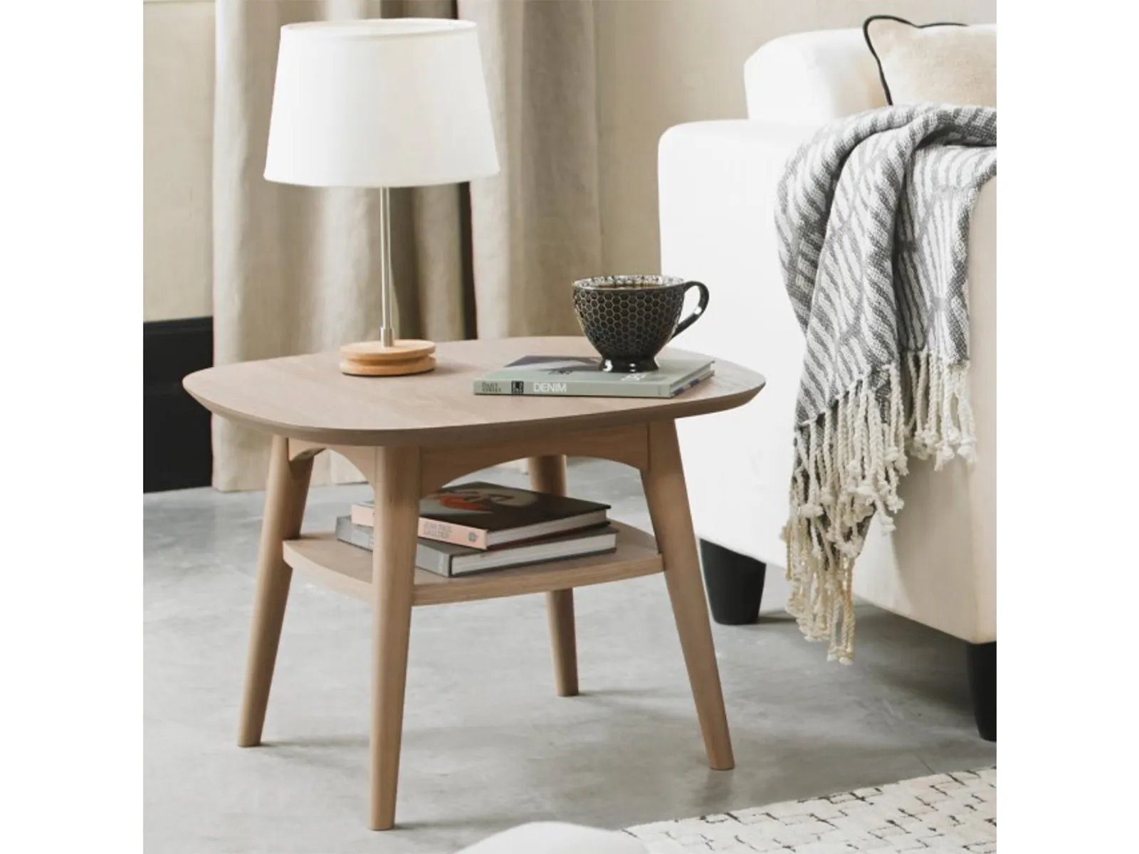 Lamp Table With Shelf