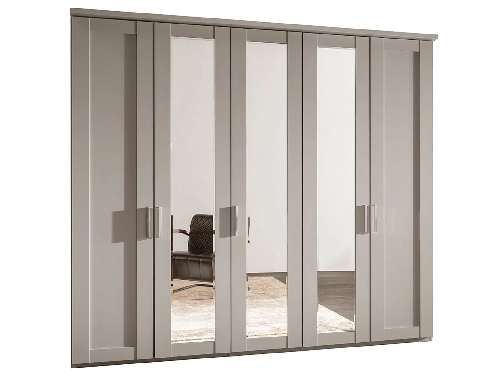 5 Door Wardrobe With 3 Centre Mirror Doors