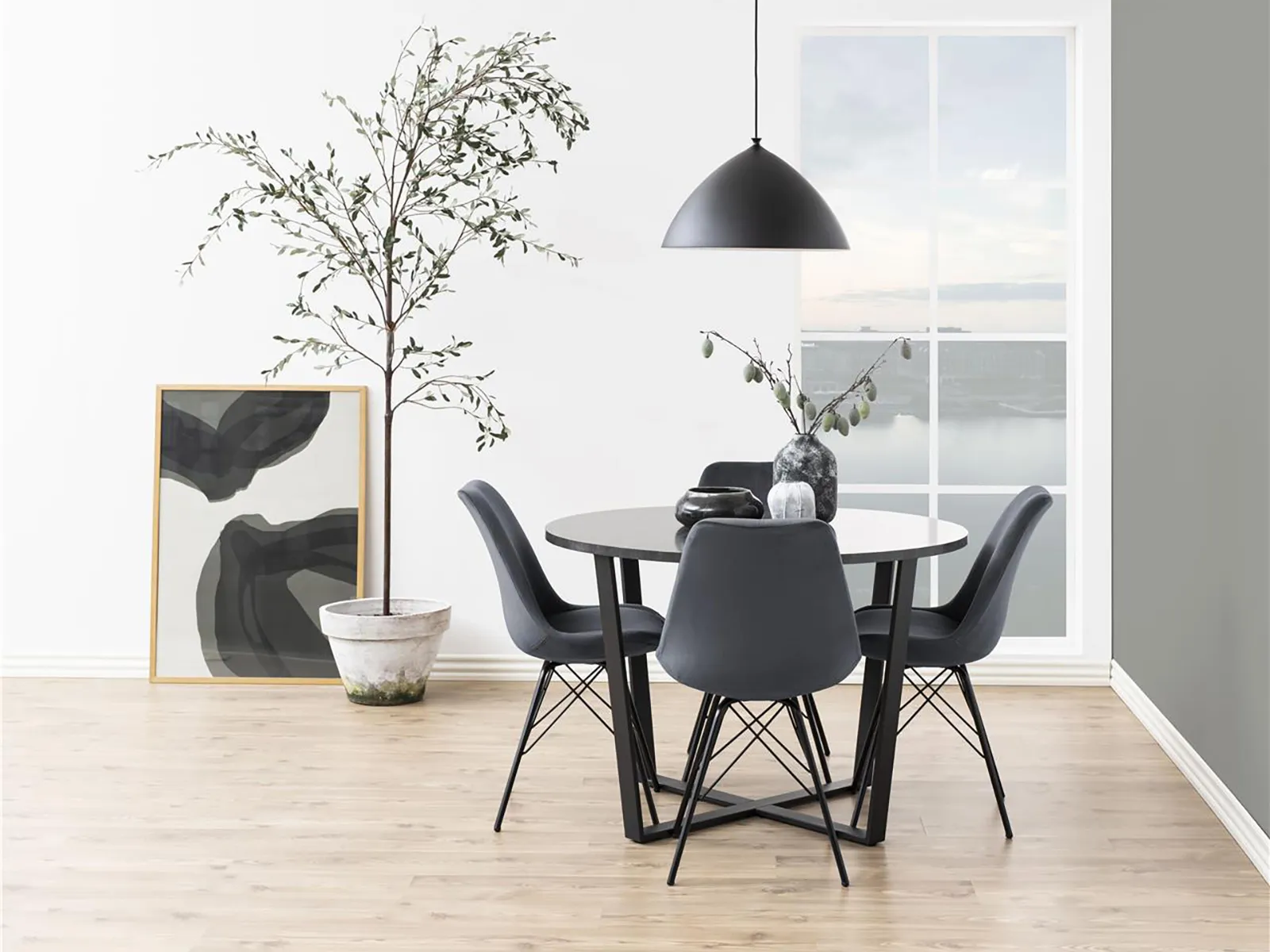 Circular Dining Table Melamine Brown