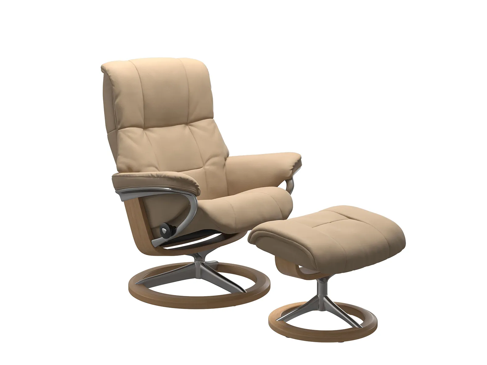 Medium Mayfair Recliner Chair & Stool Signature Base