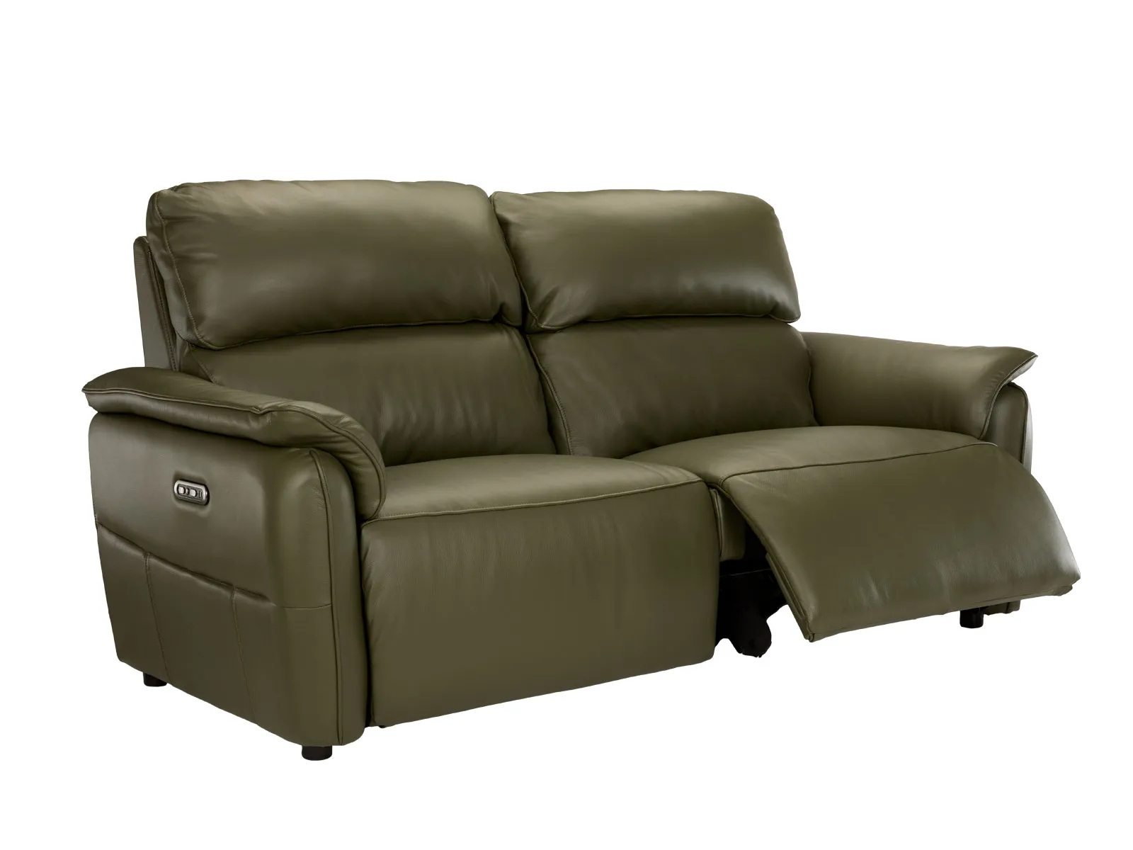 Leather Large Power Recliner Sofa With Head Tilt