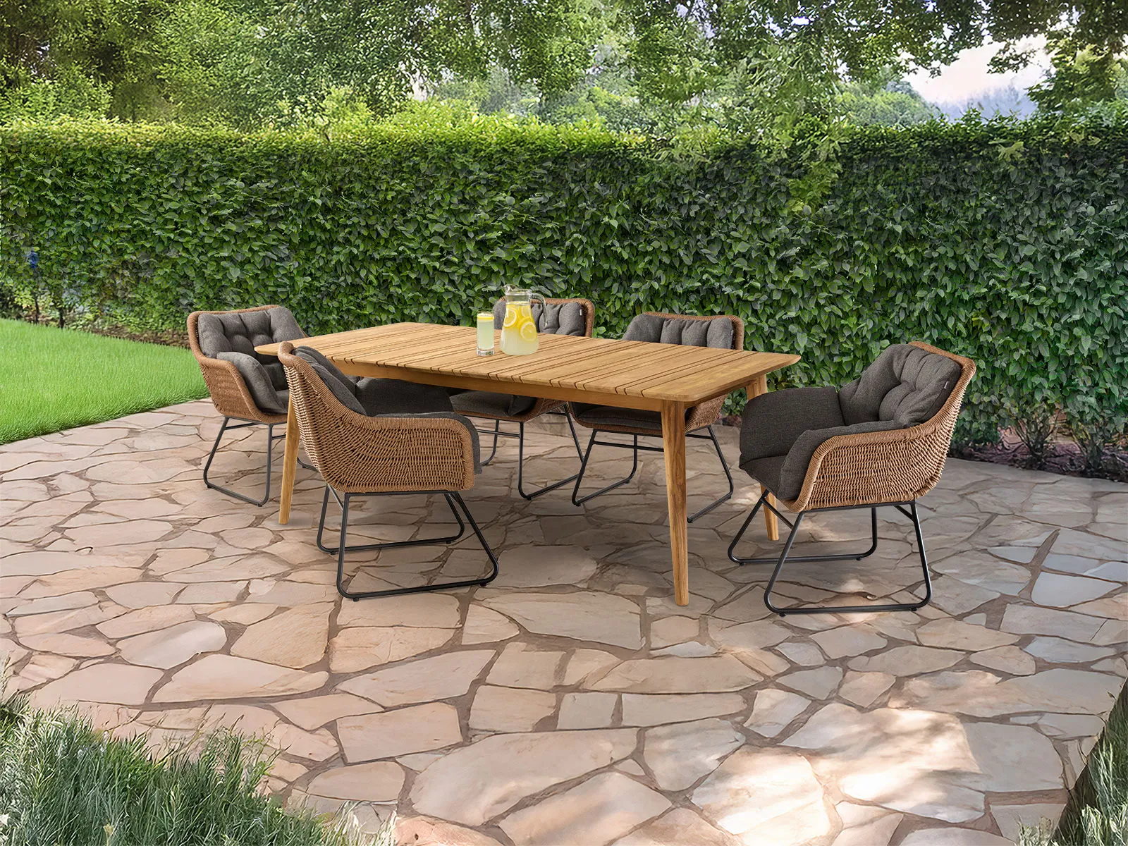 Garden Dining Table & 6 Chairs