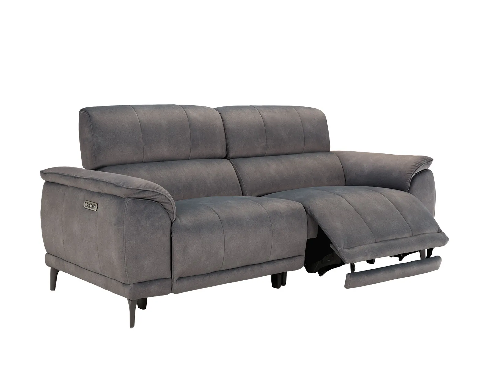 Fabric Large Power Recliner Sofa with Head Tilt