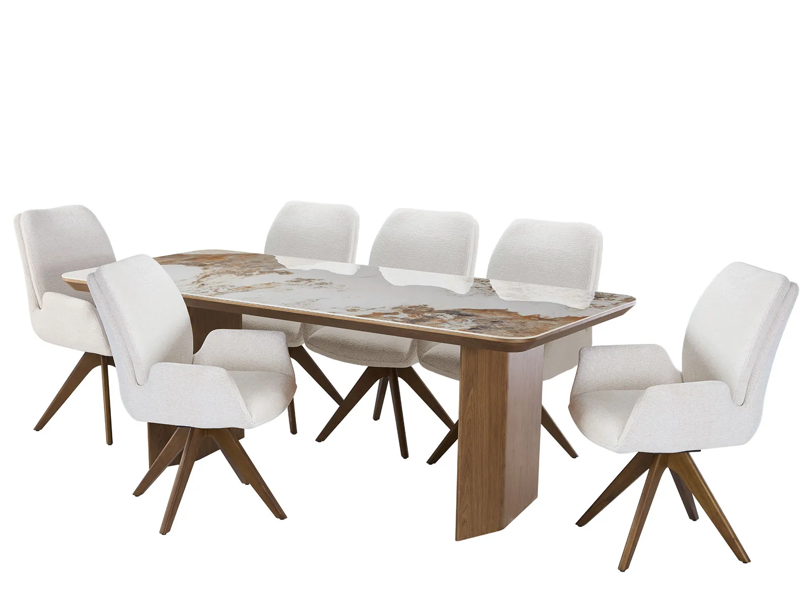 Dining Table & 6 Olivio Armchairs