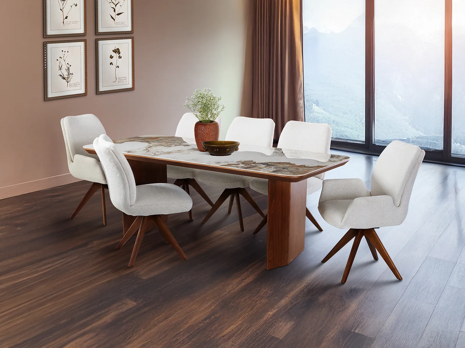 Dining Table & 6 Olivio Armchairs