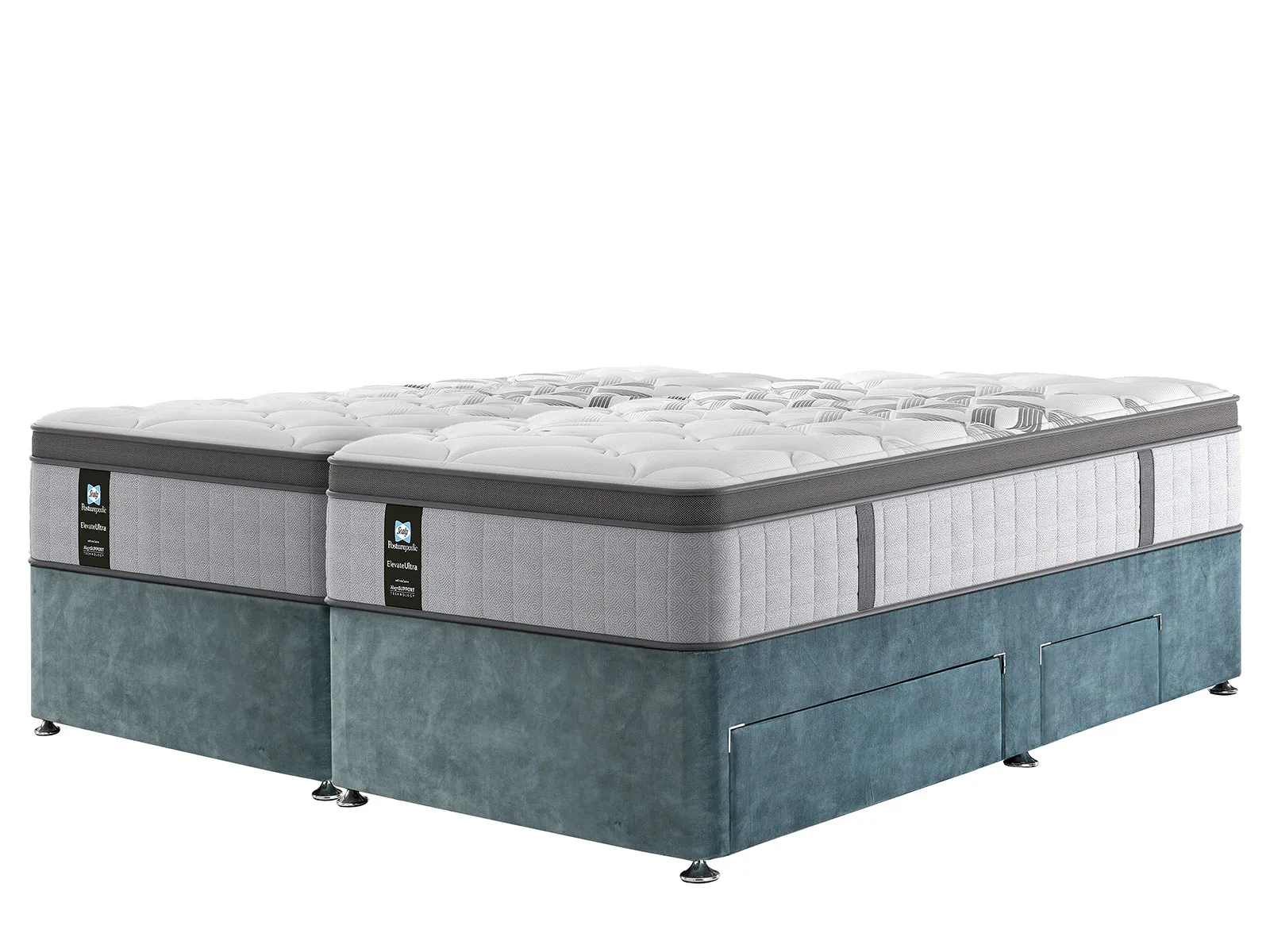 Super King Size 2+2 Drawer Zip and Link Divan Set