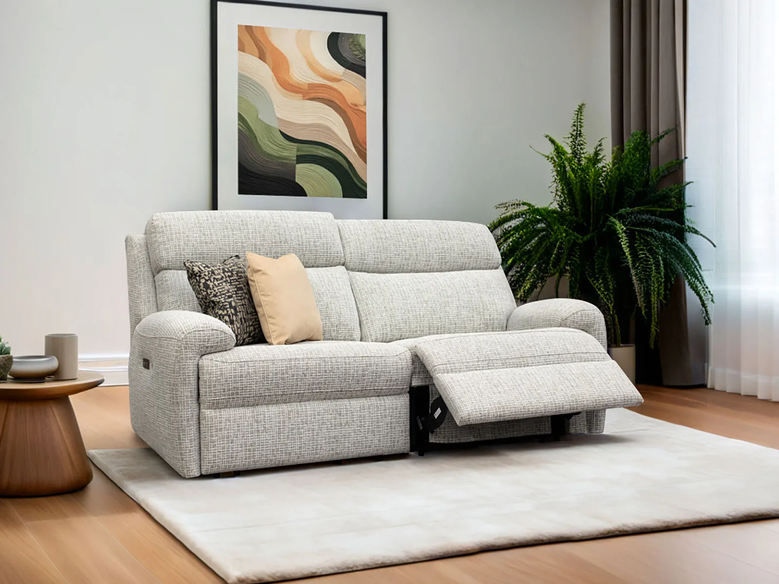 3 Seater Power Recliner Sofa, Headrest, Lumbar and Heat