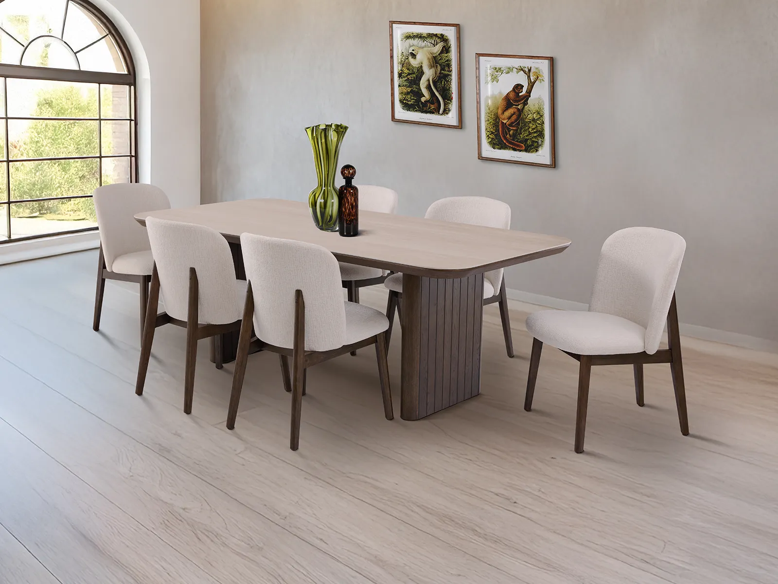 Extending Dining Table With 6 Neos Chairs