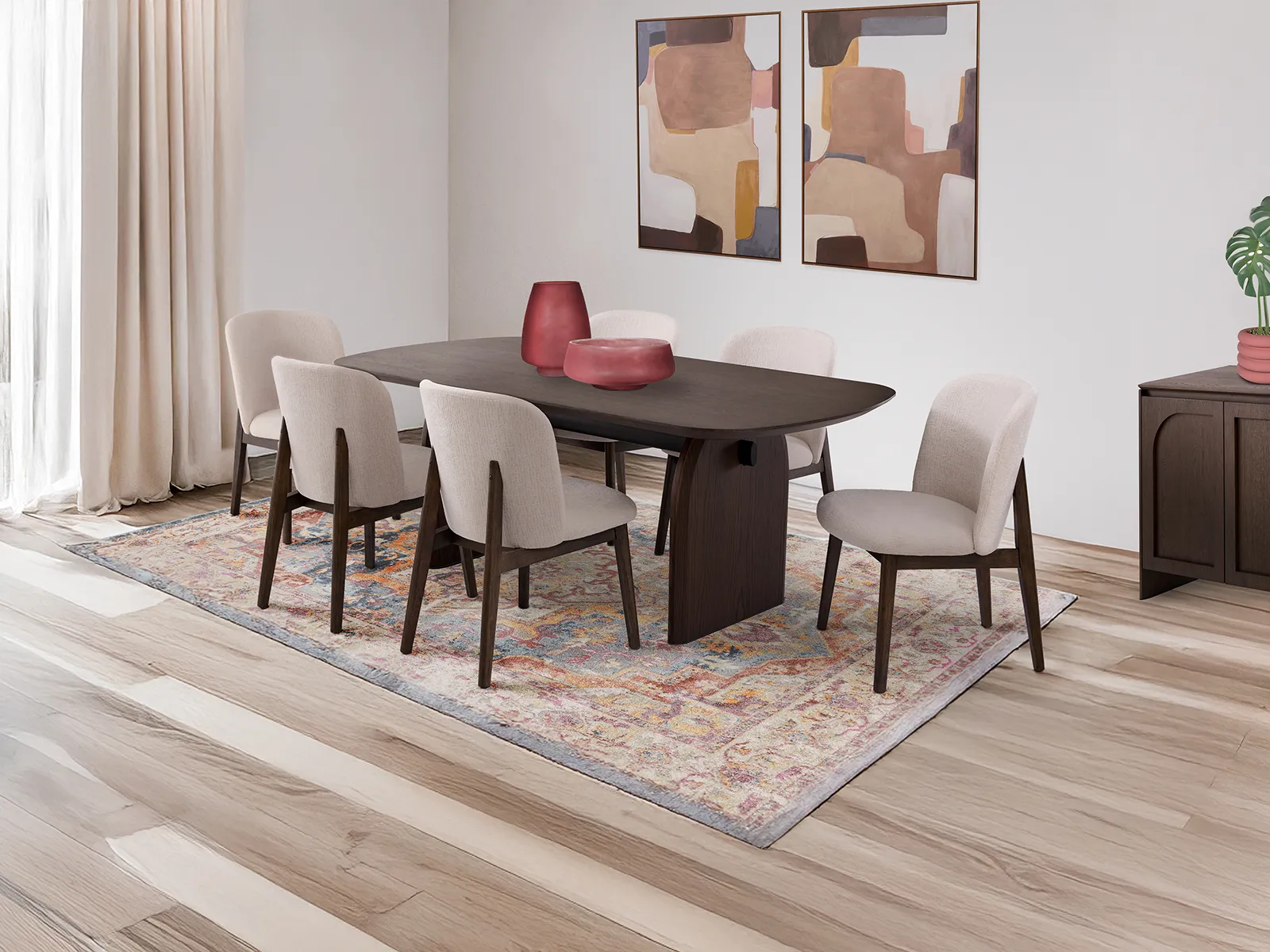 Dining Table With 6 Neos Chairs
