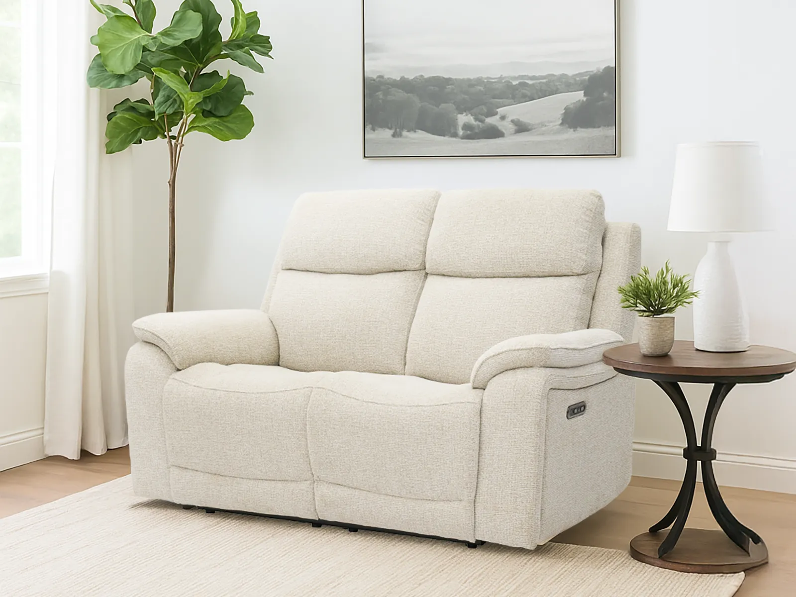 2 Seater Power Recliner Sofa With Head Tilt