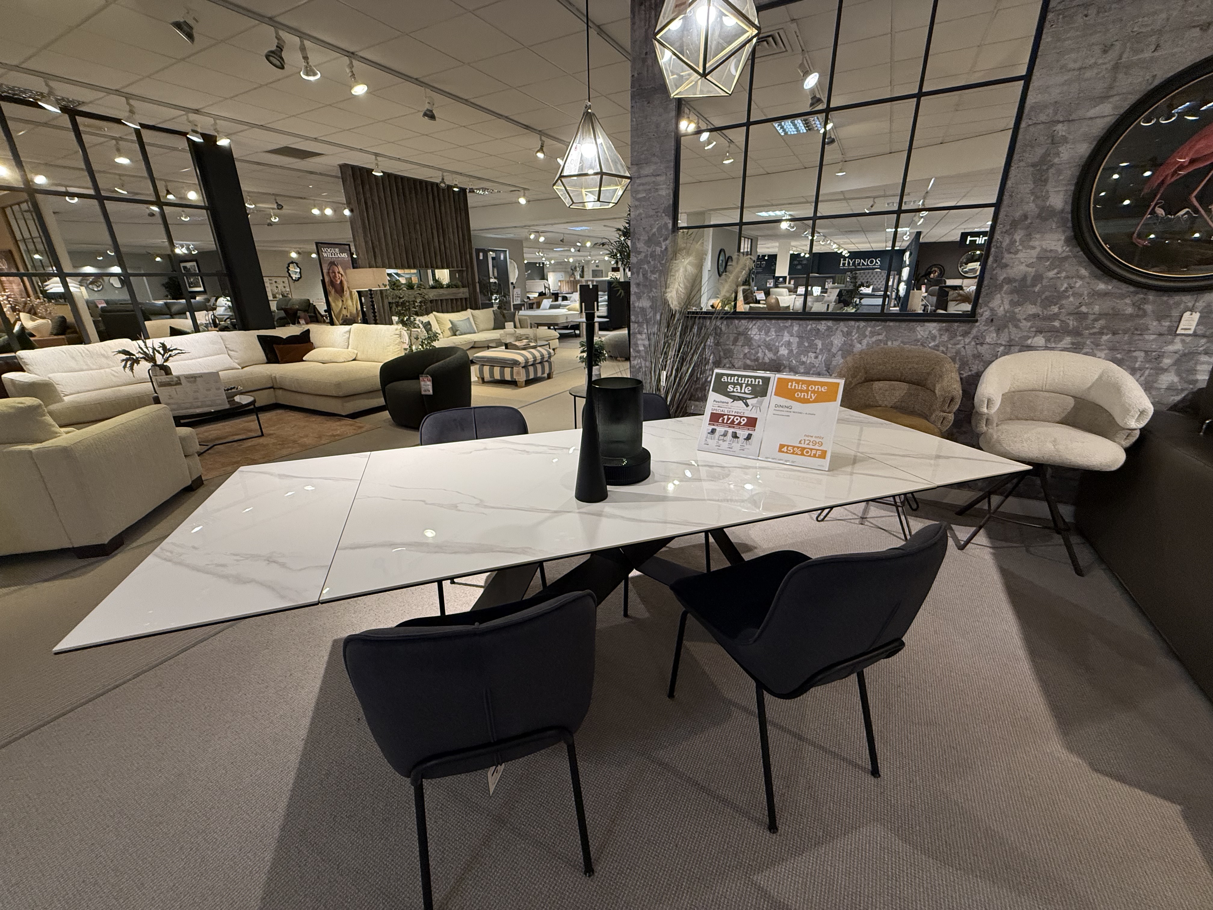 Positano Extending Dining Table & 4 Alfa Chairs