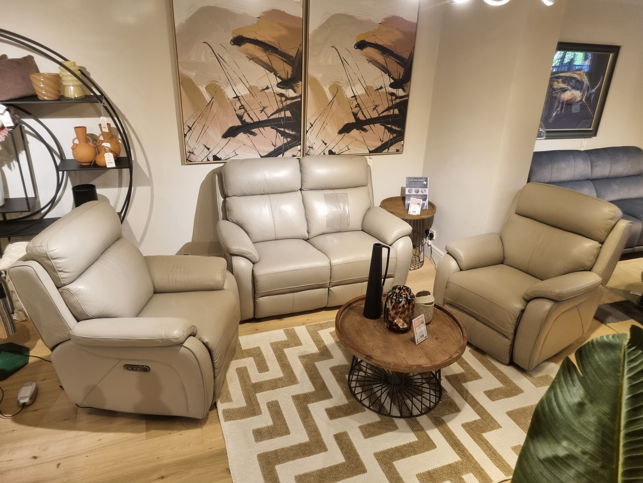 Gatsby Leather 2-Seater Power Recliner Sofas & 2 Head-Tilt Recliner Chairs