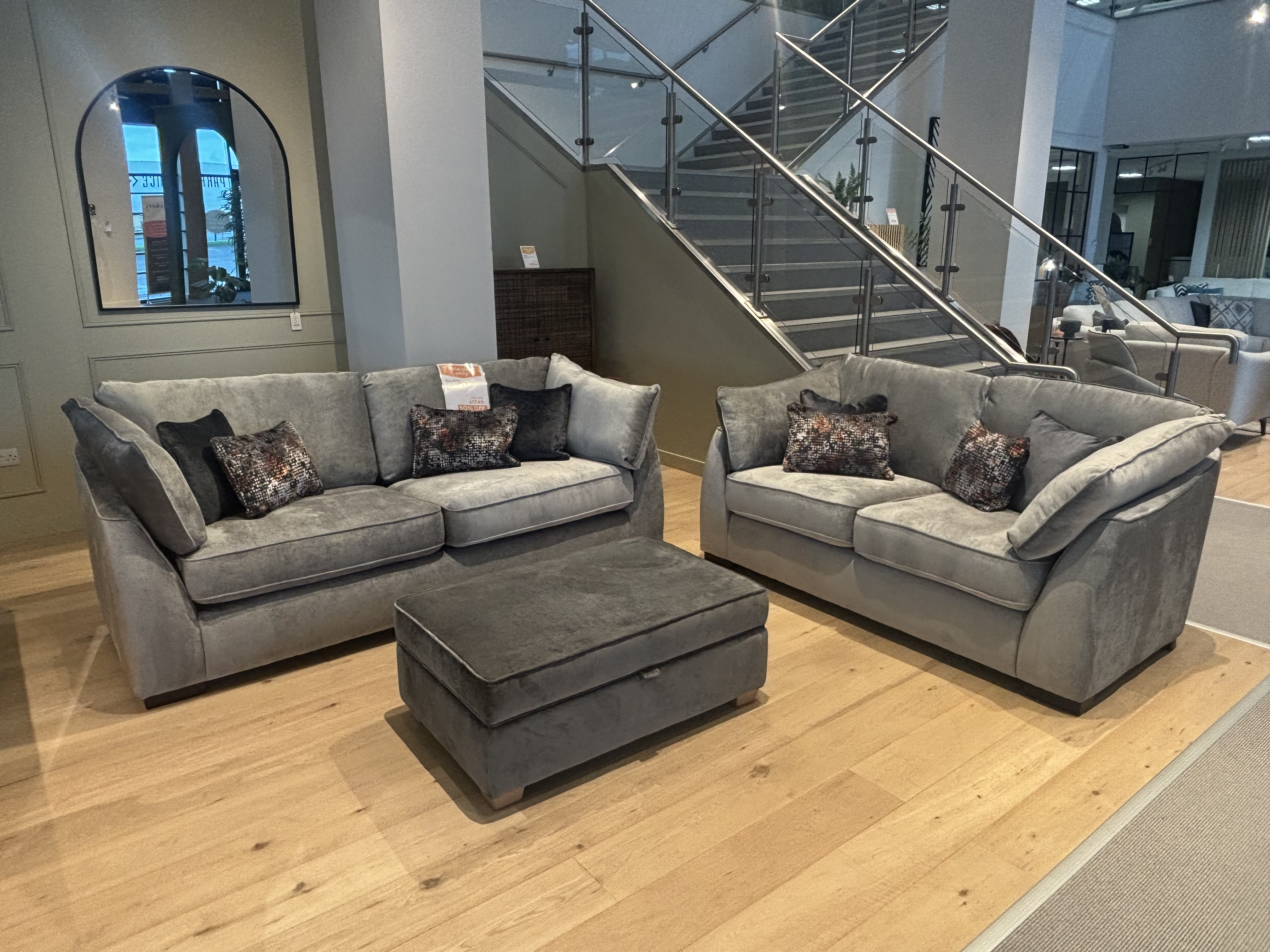 Ellipse 3 seater, 2 seater, storage stool