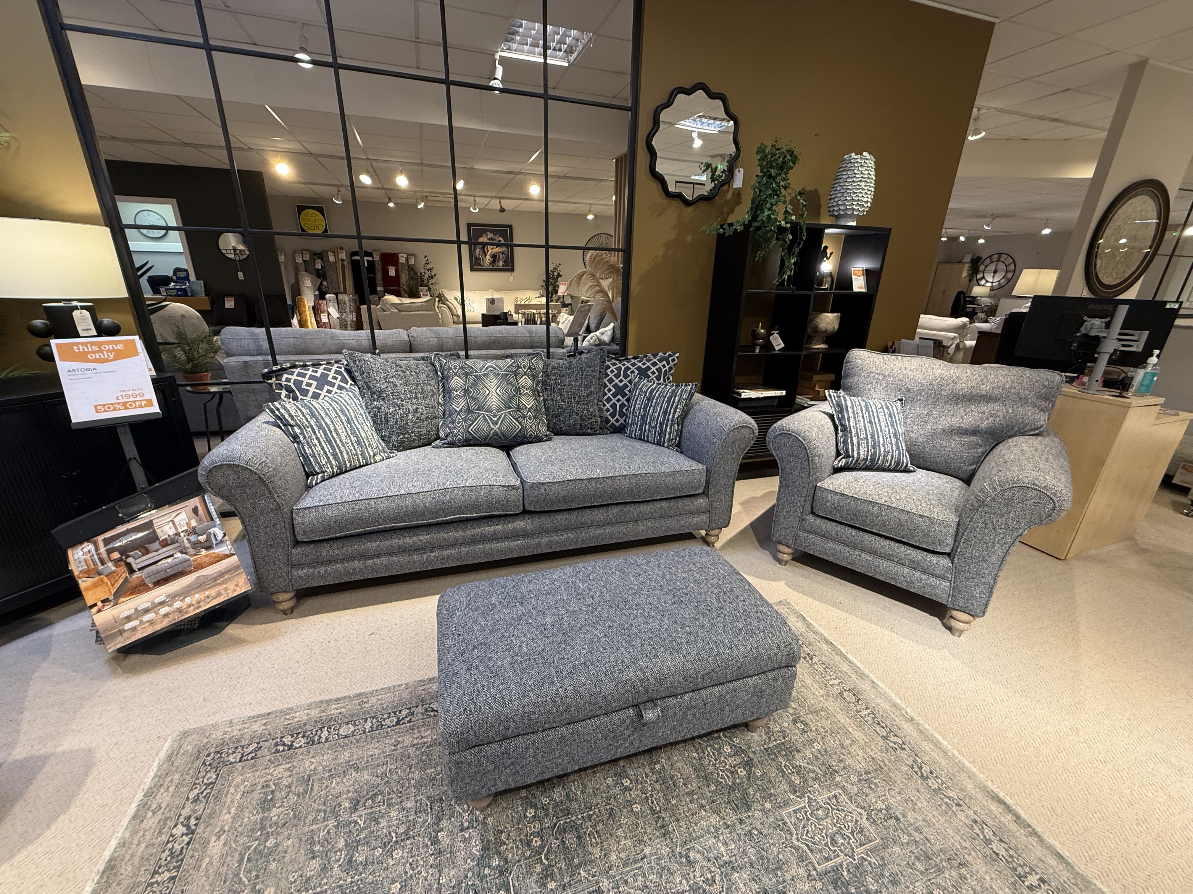 Astoria Grand Sofa - Pillow Back, Chair & Footstool
